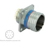 Conn Circular PIN 10 POS Solder ST Flange Mount 10 Terminal 1 Port