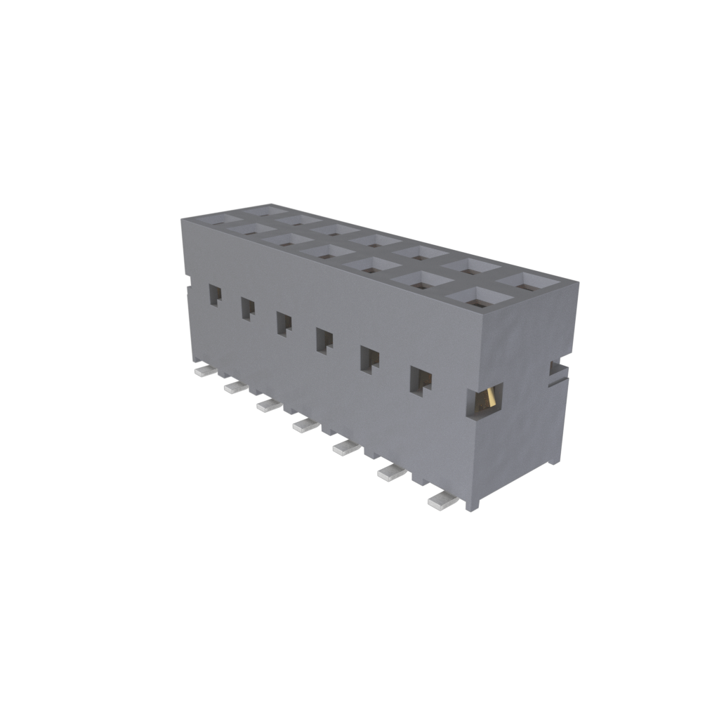 Amphenol Communications Solutions-89898-307LF Steckverbinderleisten und Leiterplattenbuchsen Dubox®, Board To Board Connector, Receptacle, Vertical, Surface Mount, Dual Entry, Double Row , 14 Positions, 2.54mm (0.100in) Pitch