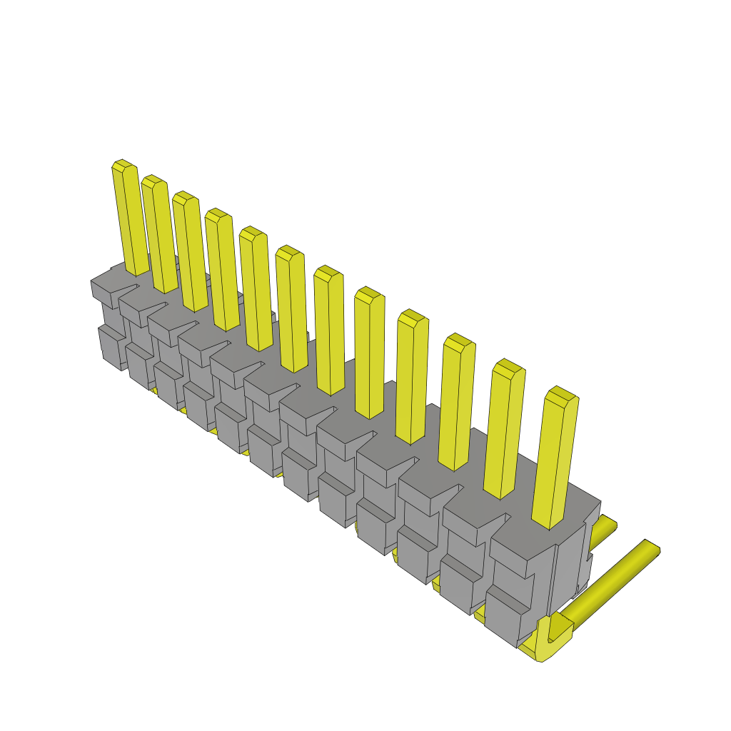 Samtec-TMS-112-03-G-S-RA Steckverbinderleisten und Leiterplattenbuchsen Conn Unshrouded Header HDR 12 POS 1.27mm Solder RA Side Entry Thru-Hole Tube