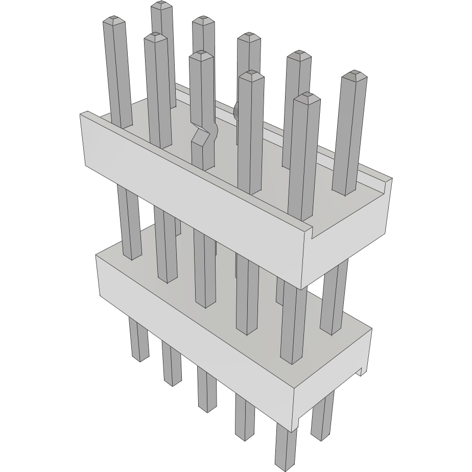 Samtec-HW-05-09-T-D-394-168-LL Steckverbinderleisten und Leiterplattenbuchsen Conn Board Stacker HDR 10 POS 2.54mm Solder ST Top Entry Thru-Hole Bulk