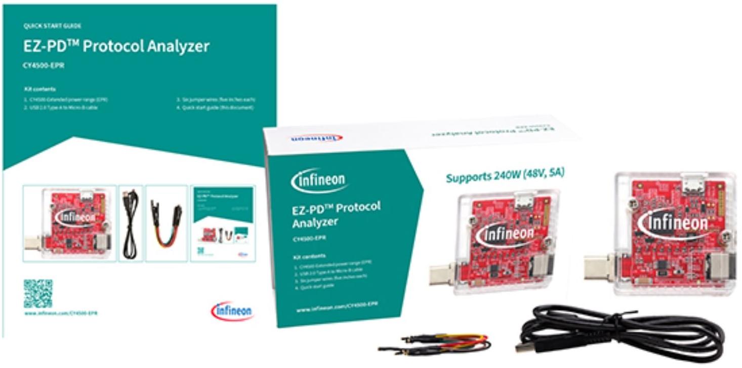 Infineon Technologies AG-CY4500-EPR Protocol Analyzers Protocol Analyzer supports USB PD protocol analysis and USB Type C