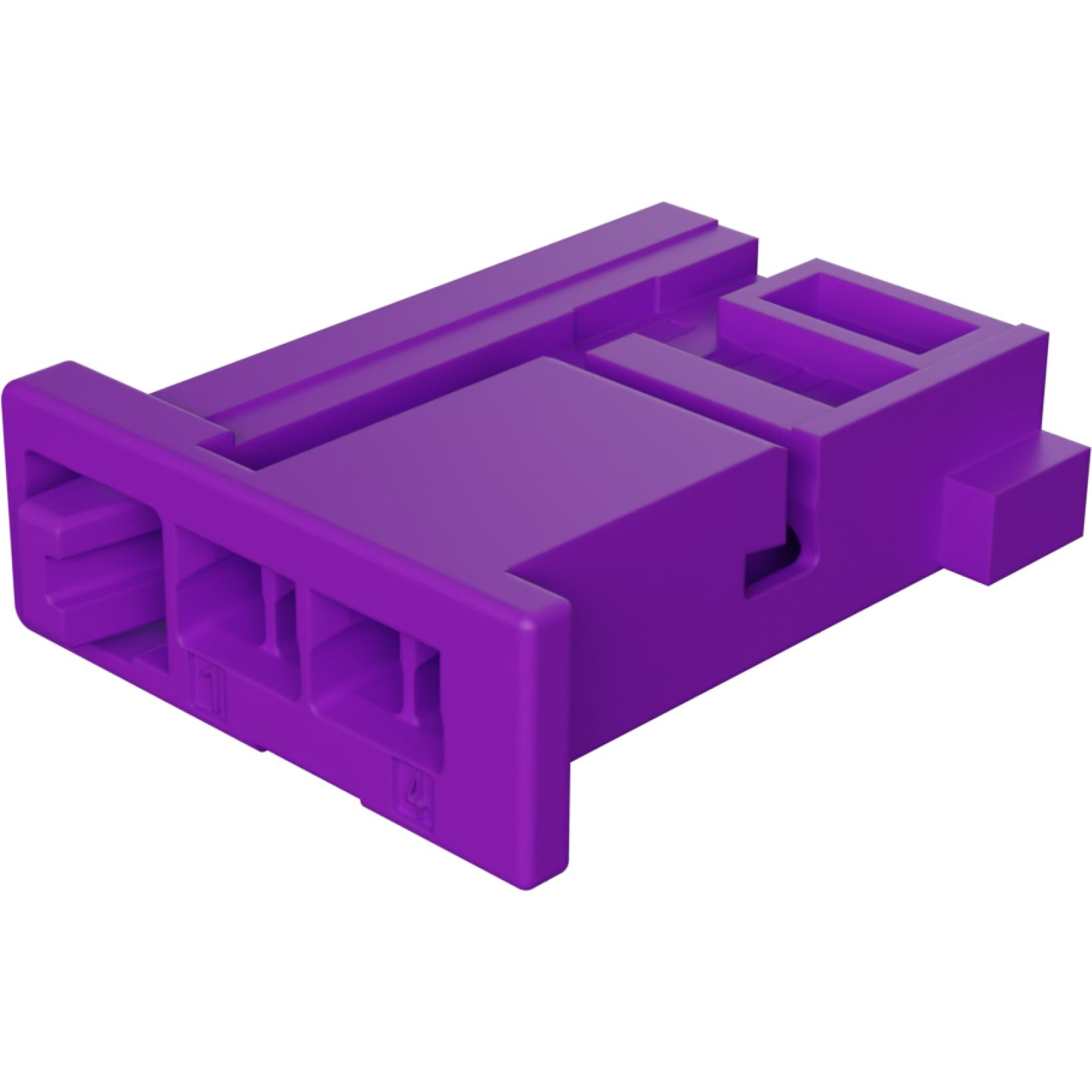 Molex-2058272044 Einzeladersteckverbinder, Gehäuse Conn Housing RCP 4 POS 1.8mm Crimp ST Cable Mount Violet Bag