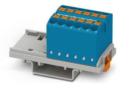 PHOENIX CONTACT-3273024 Connector Terminal Blocks Conn Distribution Terminal Block 12 POS Push-In DIN Rail/Panel Mount 24A