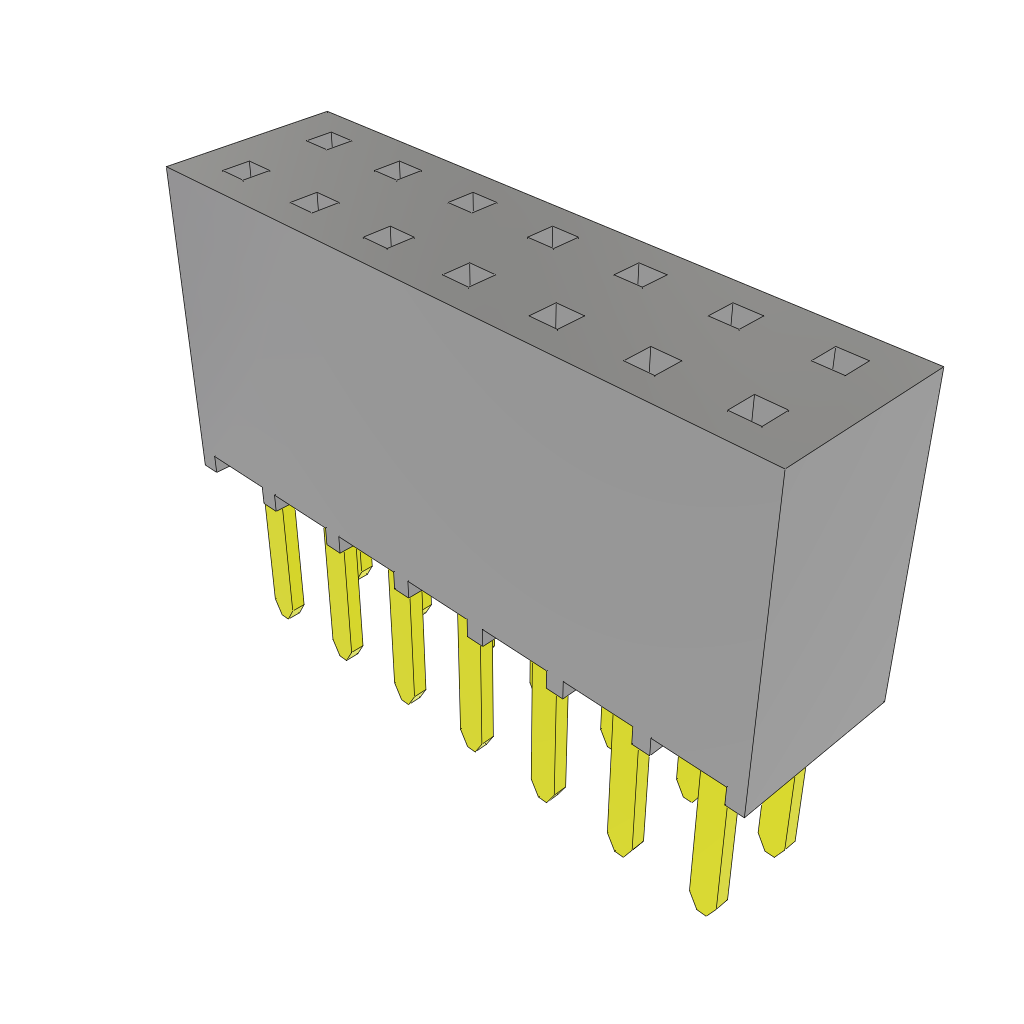 Samtec-SSW-107-22-S-D Steckverbinderleisten und Leiterplattenbuchsen Conn Socket Strip SKT 14 POS 2.54mm Solder ST Top Entry Thru-Hole Bulk
