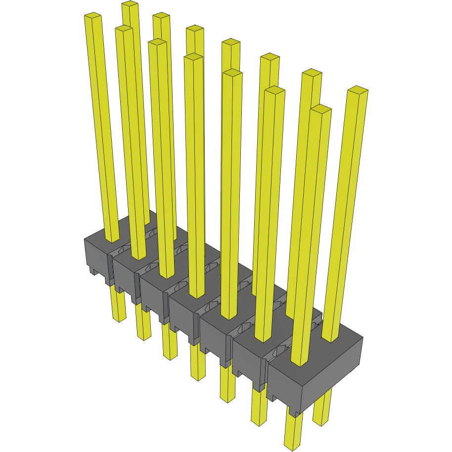 Samtec-MTSW-107-10-S-D-570 Steckverbinderleisten und Leiterplattenbuchsen Conn Unshrouded Header HDR 14 POS 2.54mm Solder ST Top Entry Thru-Hole Bulk