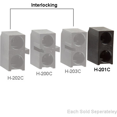 Bivar-H-201C Lighting Accessories LED Holder, Right Angle, 3mm LED, 2 Level, 0.100in. / 0.300in. Center Line, 2 Lead, Molded Nylon, Black