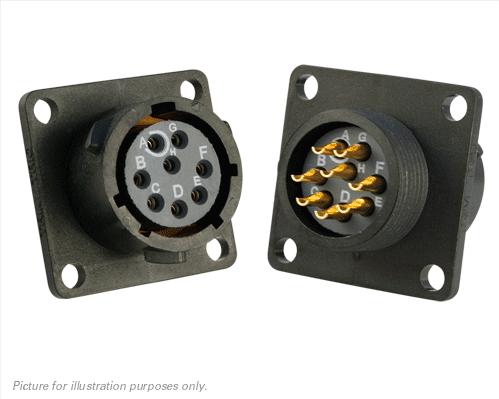 SOURIAU-UTS012E8S Connector Circular Conn Circular SKT 8 POS ST Flange Mount 8 Terminal 1 Port