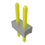 Conn Unshrouded Header HDR 2 POS 2mm Solder ST Top Entry Thru-Hole Bulk