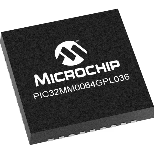 Microchip Technology-PIC32MM0064GPL036-I/M2 Microcontrollers - MCUs MCU 32-bit PIC RISC 64KB Flash 2.5V/3.3V 36-Pin SQFN EP Tray