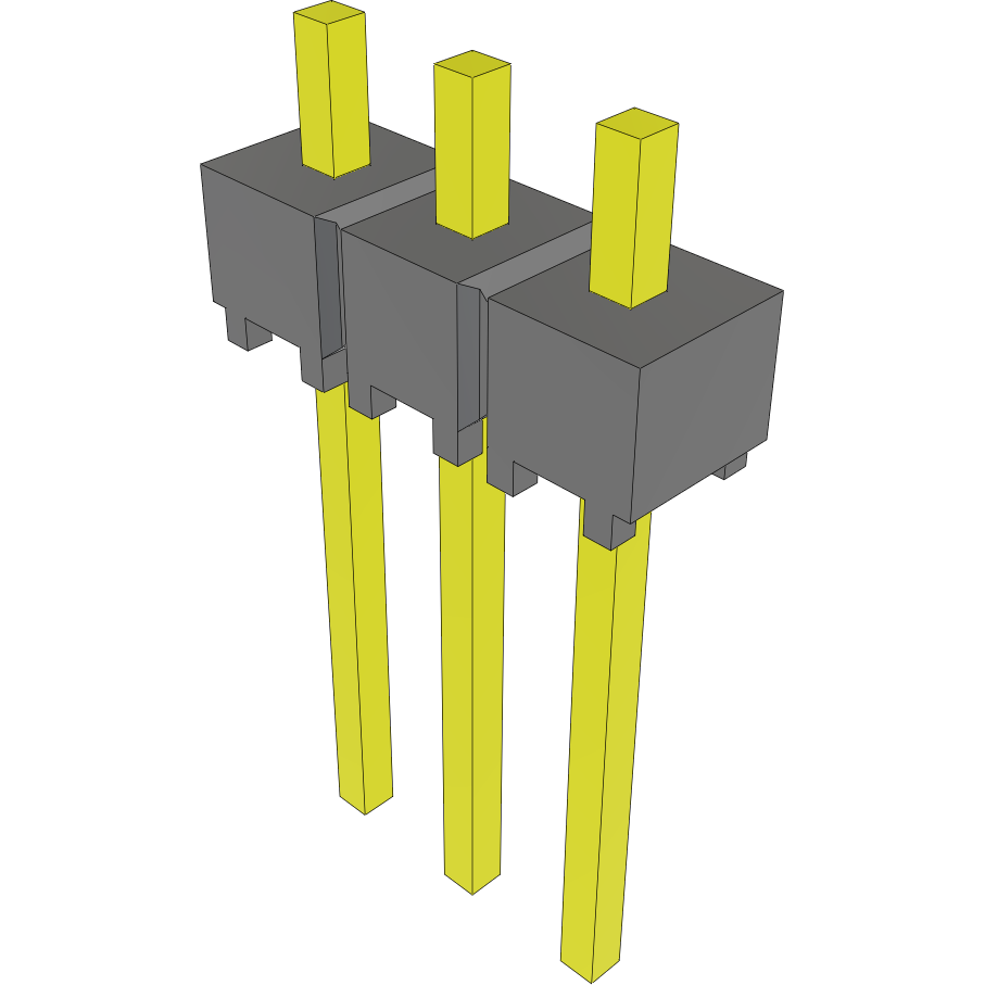 Samtec-MTSW-103-08-L-S-080 Steckverbinderleisten und Leiterplattenbuchsen Conn Unshrouded Header HDR 3 POS 2.54mm Solder ST Top Entry Thru-Hole Bulk