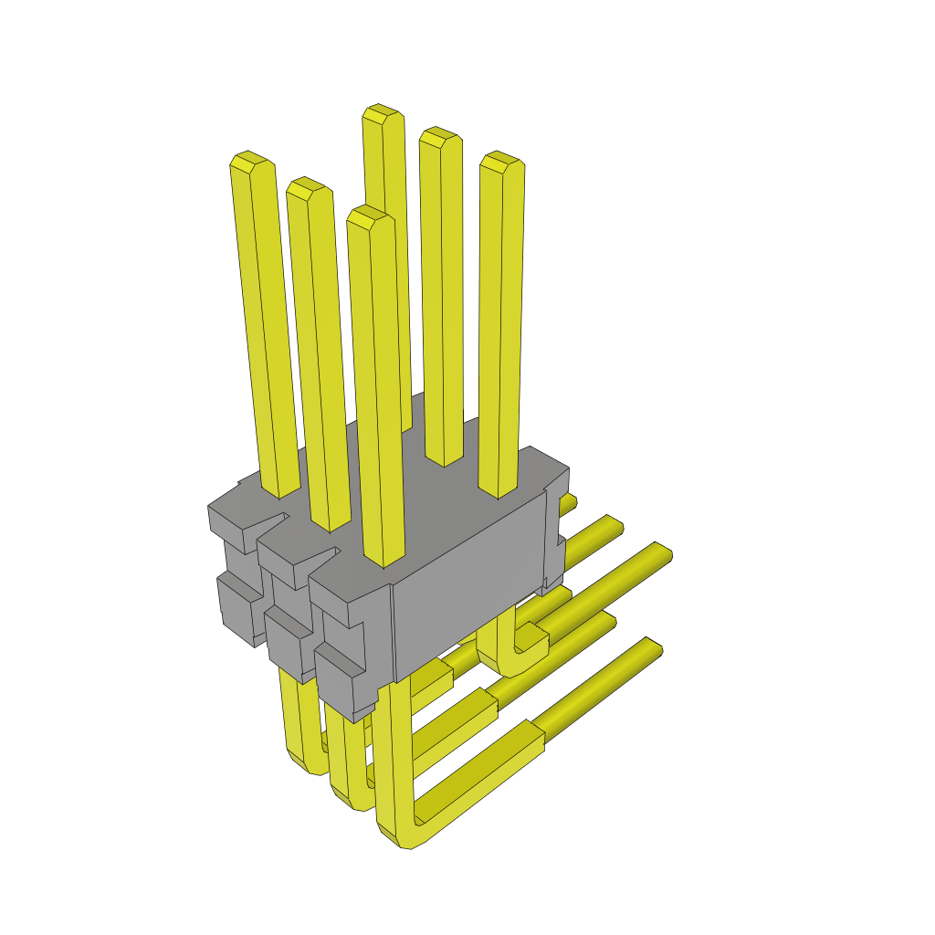 Samtec-TMS-103-01-T-D-RA Cabezales del conector y receptáculos PCB Conn Unshrouded Header HDR 6 POS 1.27mm Solder RA Side Entry Thru-Hole Bulk