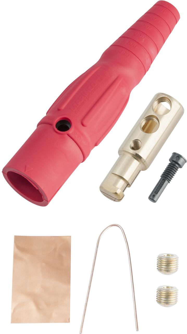 Marinco-CLS40MB-C Steckverbinder CLS Series Inline Single Pin Connector(400A / 600V) 2/0 - 4/0 AWG Male - Red (C )