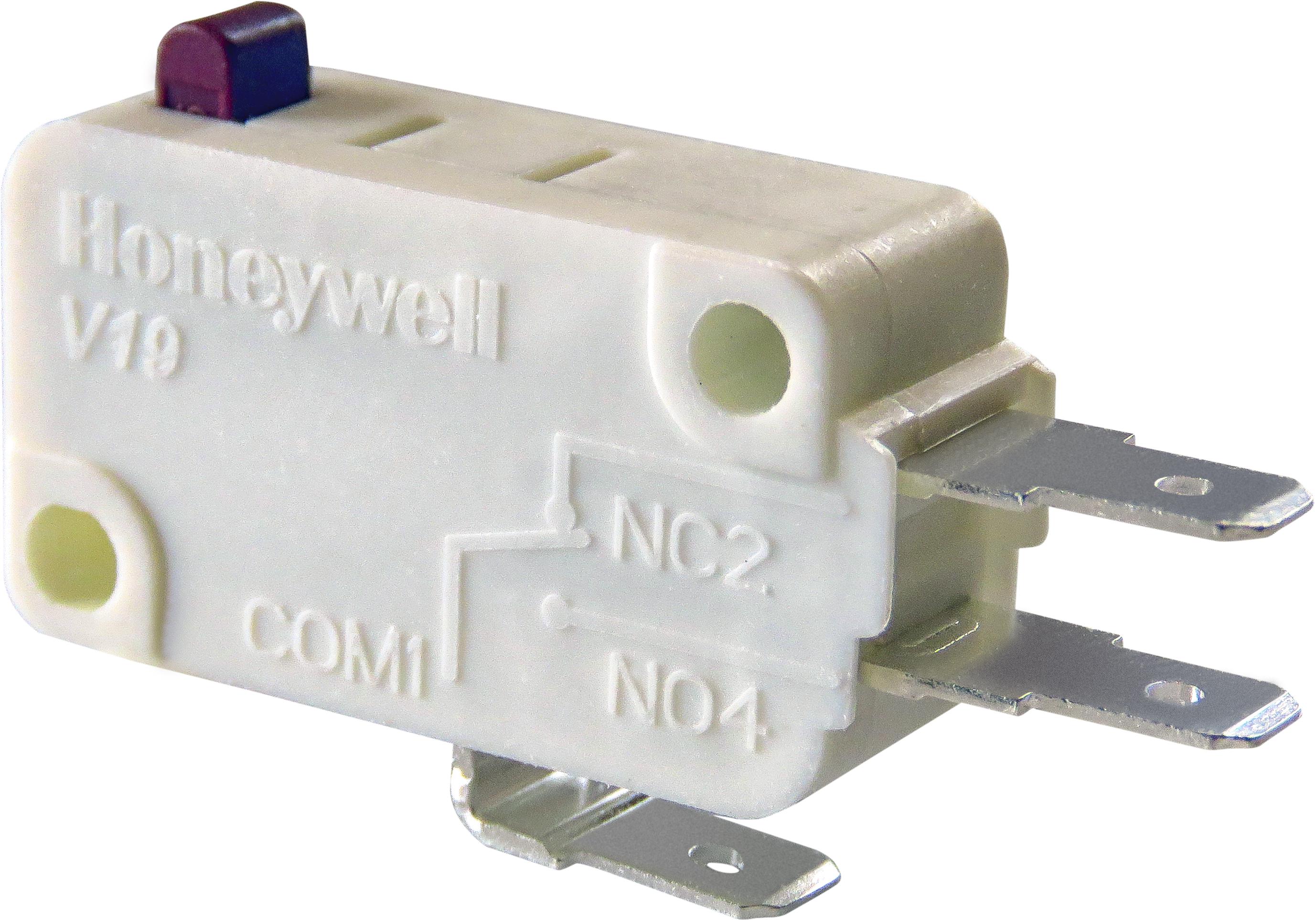 Honeywell-V19S05-EZ100 Schnappschalter Switch Snap Action N.O./N.C. SPDT Pin Plunger 6A 250VAC 250VDC 74.57VA 0.98N Screw Mount Quick Connect