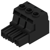Weidmuller-1924550000 Steckverbinder, Klemmenblöcke Conn Plug-in Terminal Block F 3 POS 10.16mm Screw RA Cable Mount 60A Box