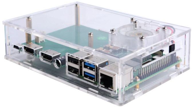 Seeed Technology Co.,Ltd-114992300 Boîtes, boîtiers et supports Acrylic Set-Top Box Kit for Raspberry Pi 4