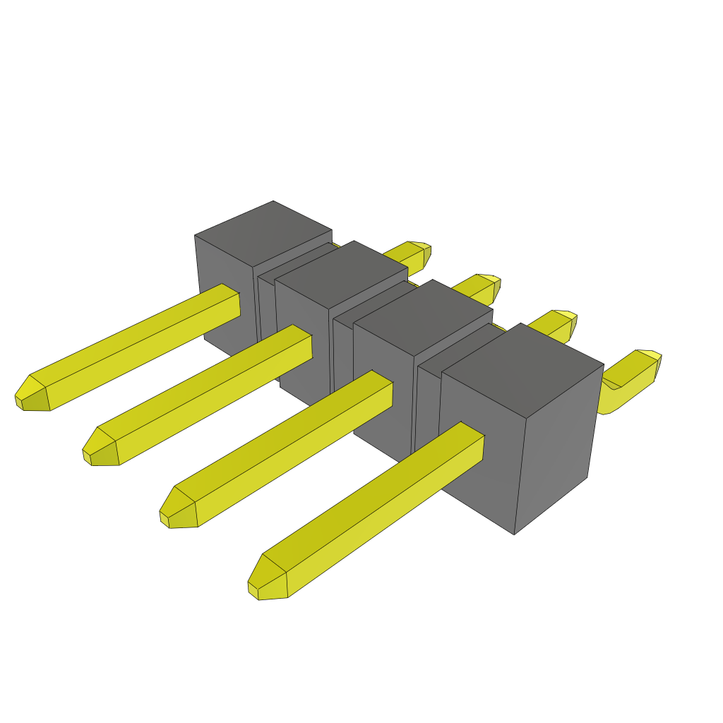 Samtec-TSM-104-01-S-SH Steckverbinderleisten und Leiterplattenbuchsen Conn Unshrouded Header HDR 4 POS 2.54mm Solder RA Side Entry SMD Tube