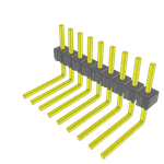 Conn Unshrouded Header HDR 9 POS 2.54mm Solder RA Side Entry Thru-Hole Bulk