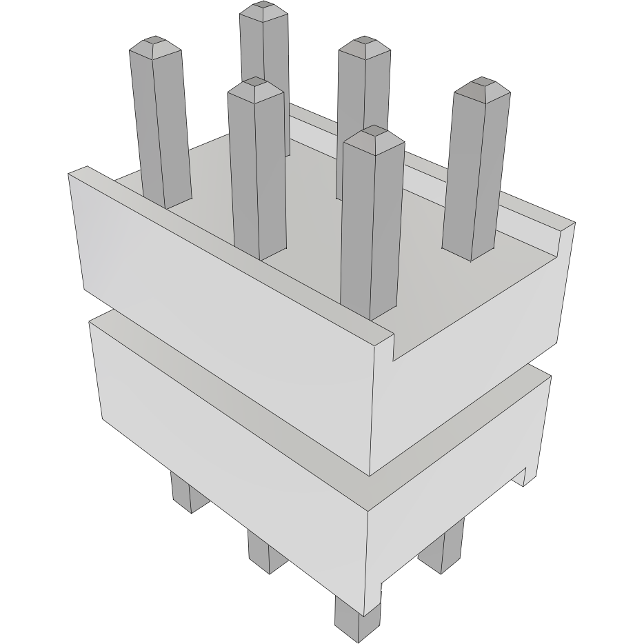 Samtec-HW-03-07-T-D-230-100 Steckverbinderleisten und Leiterplattenbuchsen Conn Board Stacker HDR 6 POS 2.54mm Solder ST Top Entry Thru-Hole Bulk