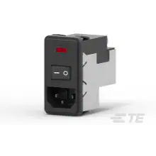 TE Connectivity-PS0S0DSXA Módulos de entrada de energía Power Entry Module EMI/RFI Filtered M 3 POS (115VAC/230)VACVAC 10A/Contact Fuse/Switch ST 1 Port