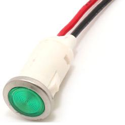 Mallory Sonalert Products-FL1P-12QW-2-G12V Panel Mount Indicators LED Panel Mount Indicator Uni-Color Green 10000mcd 2-Pin Bulk