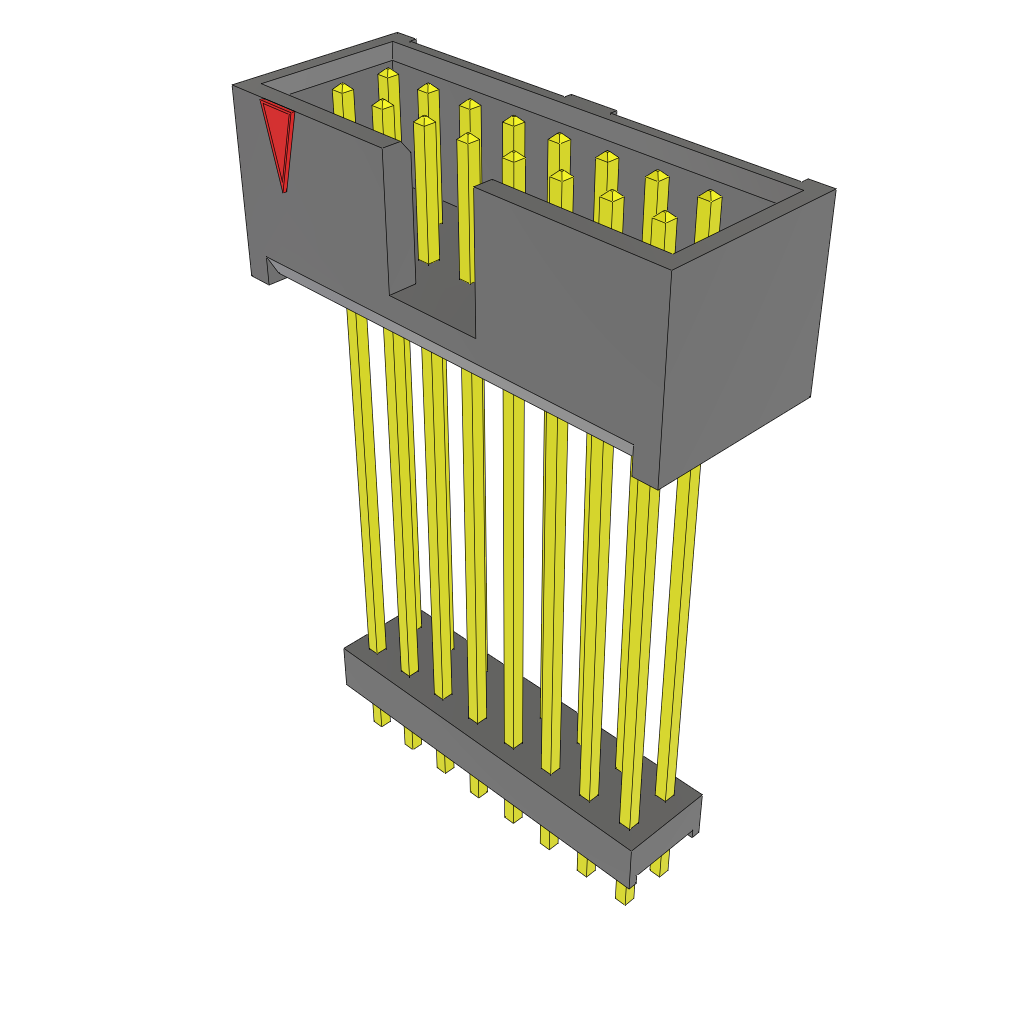 Samtec-ZSS-108-09-L-D-1315 Steckverbinderleisten und Leiterplattenbuchsen Conn Elevated Shrouded Header HDR 16 POS 2.54mm Solder ST Top Entry Thru-Hole Bulk