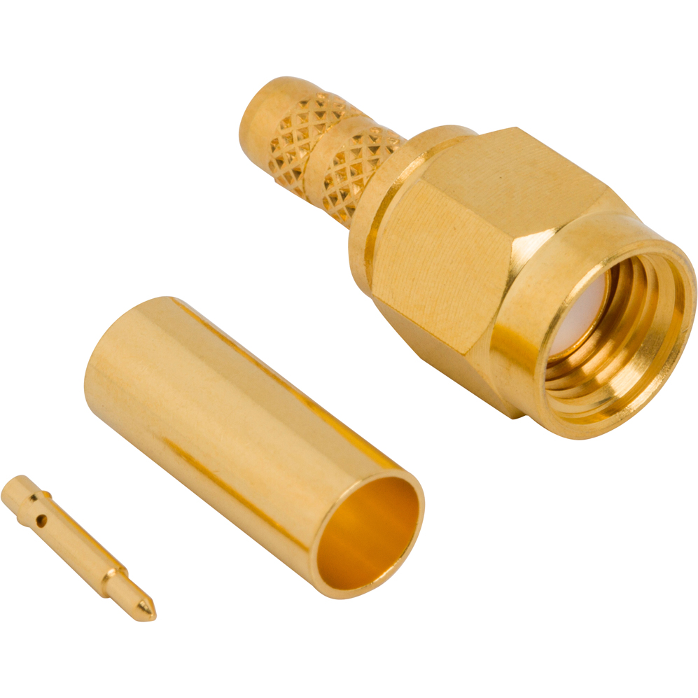 Amphenol RF-132242 RF-Steckverbinder Conn SMA 0Hz to 12.4GHz 50Ohm Crimp ST Cable Mount PL Gold