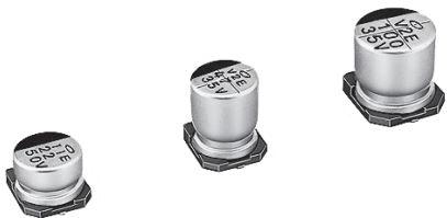 Nichicon-UUB2D100MNL1GS Kondensator, Aluminium Cap Aluminum Lytic 10uF 200V 20% (10 X 10mm) SMD 0.059A 2000h 125°C T/R Automotive AEC-Q200