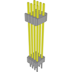 Conn Board Stacker HDR 8 POS 1.27mm Solder ST Thru-Hole Layer