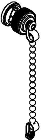 Radiall-R141862000W Steckverbinderzubehör Connector Accessories Shorting Plug Cap With Chain Straight Brass Nickel