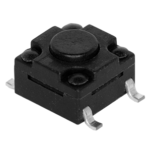 Same Sky (formerly CUI Devices)-TS05-66-43-BK-260-SMT-67 Tastschalter Switch Tactile OFF (ON) SPST Round Button Gull Wing 0.05A 12VDC 60000Cycles 2.6N SMD Bag