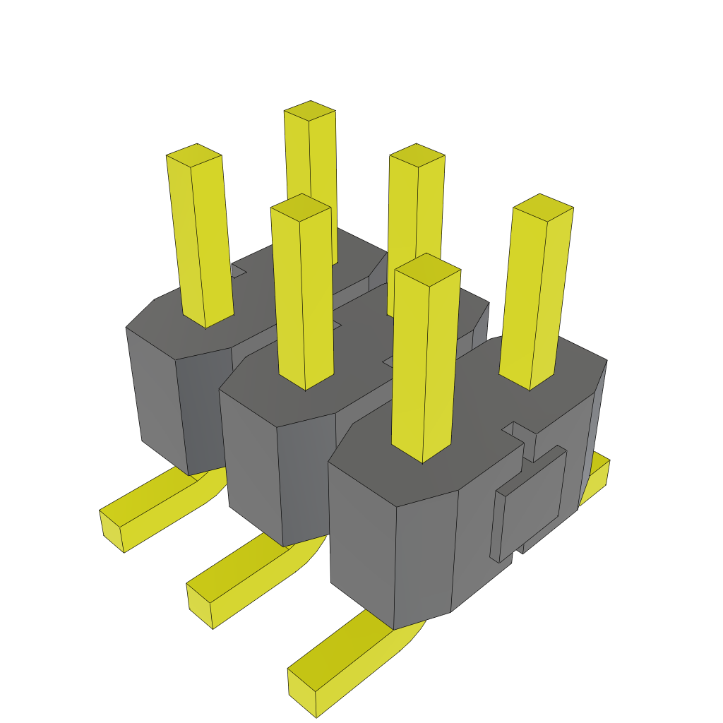 Samtec-TSM-103-04-S-DV Steckverbinderleisten und Leiterplattenbuchsen Conn Unshrouded Header HDR 6 POS 2.54mm Solder ST Top Entry SMD Tube