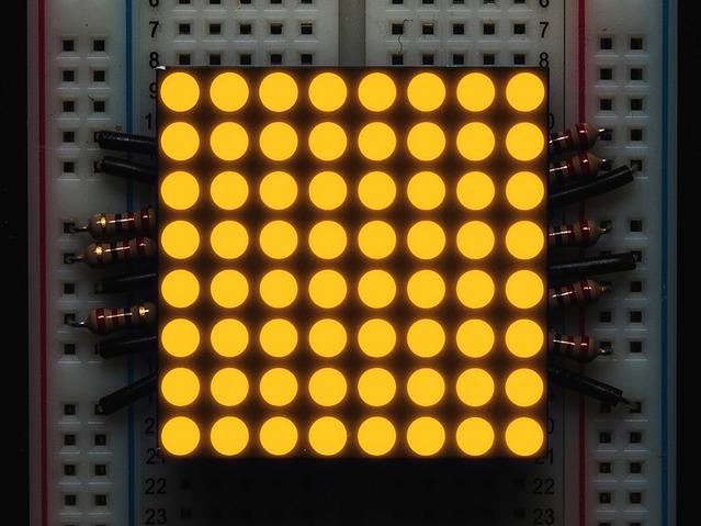 Adafruit Industries-1046 LED-Anzeigen, Punktmatrix Numeric Displays Panel 64LED Yellow Orange Common Cathode 16-Pin