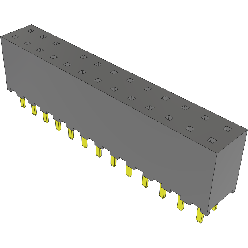 Samtec-SQW-113-01-L-D-020 Steckverbinderleisten und Leiterplattenbuchsen Conn Socket Strip SKT 26 POS 2mm Solder ST Top Entry Thru-Hole Tube