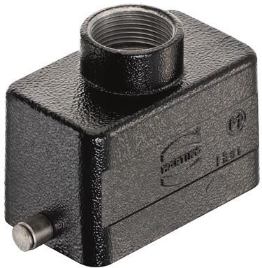 HARTING-19307101441 Schrumpfbalgenadapter Hood 180° 10B Shell Size Powder Die Cast Aluminum Single Lock Han®