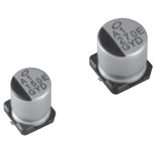 Nichicon-GYD1V151MCW1GS Capacitor Aluminum Polymer Cap Aluminum Polymer Hybrid 150uF 35VDC 20%( 10 X 10mm) SMD 0.02 Ohm 1.8A 1000h 150°C Automotive AEC-Q200