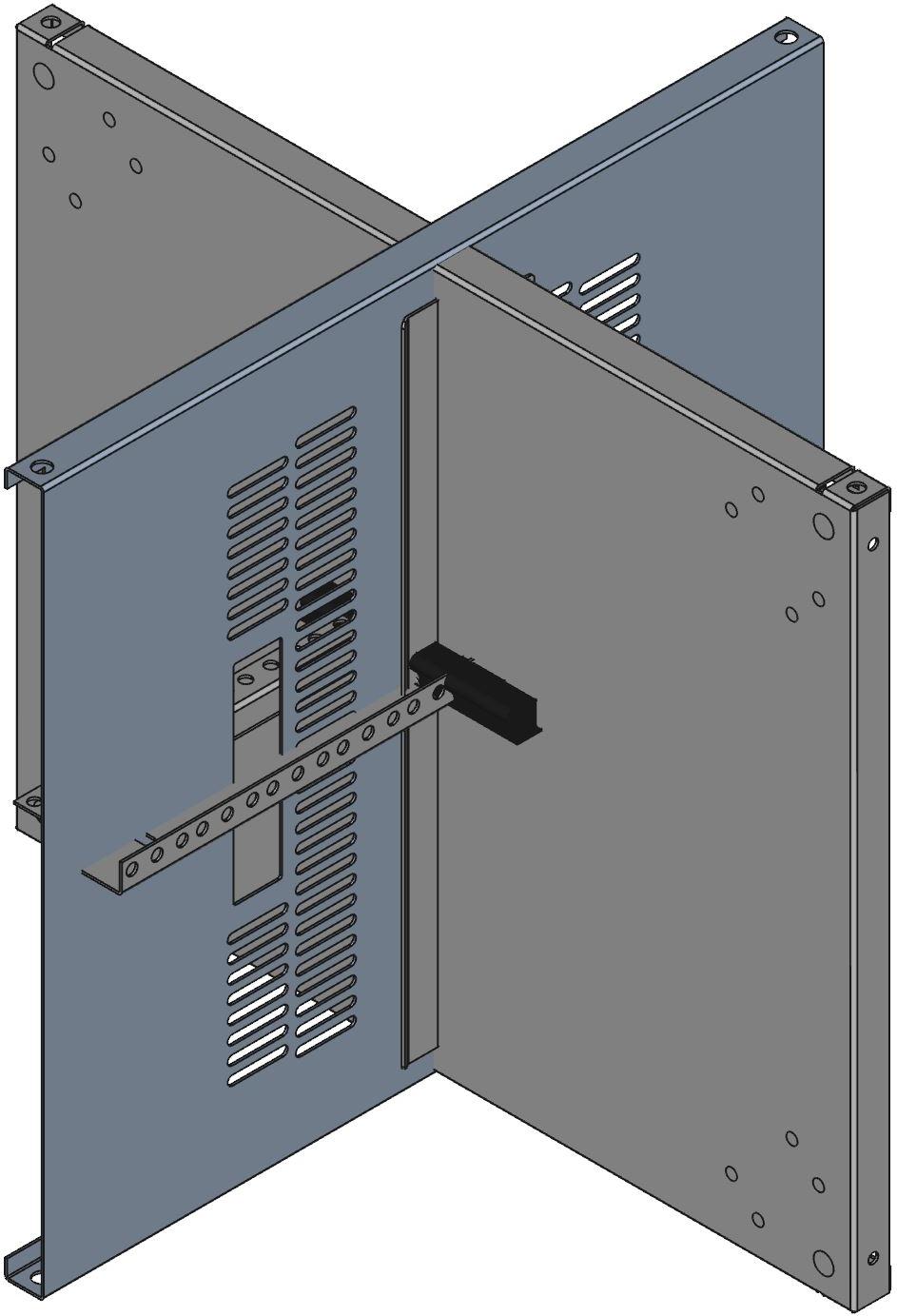 Hammond Manufacturing-RCHV1901717LG1 Boîtes, boîtiers et supports Light Gray Steel Wall Mount Desktop Rack Cabinet