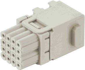 HARTING Technology Group-09149162101 Connector Accessories Connector Accessories Module Han® Domino High Density Cube, Large Tab, Polycarbonate Insert Pebble Gray