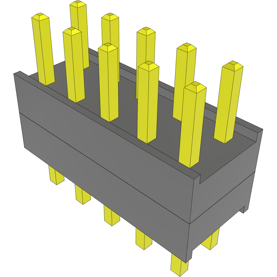 Samtec-DW-05-16-T-D-200 Piastre connettori e prese PCB Conn Board Stacker HDR 10 POS 2.54mm Solder ST Top Entry Thru-Hole Bulk