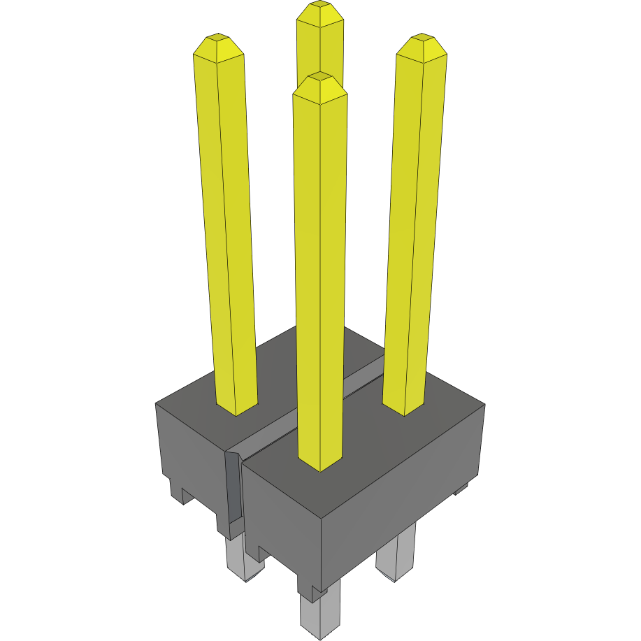 Samtec-HTSW-102-14-L-D Connector Headers and PCB Receptacles Conn Unshrouded Header HDR 4 POS 2.54mm Solder ST Top Entry Thru-Hole