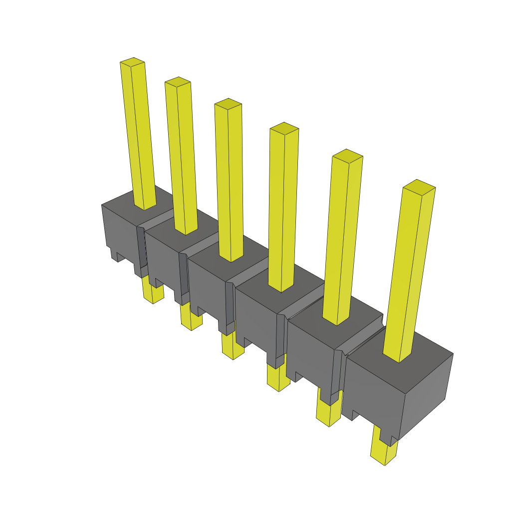 Samtec-MTSW-106-07-G-S-240 Steckverbinderleisten und Leiterplattenbuchsen Conn Unshrouded Header HDR 6 POS 2.54mm Solder ST Top Entry Thru-Hole Bulk