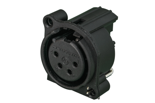 Neutrik Group-NC4FAH-0 Connector Audio and Video Conn XLR Connector F 4 POS Solder RA Thru-Hole 4 Terminal 1 Port