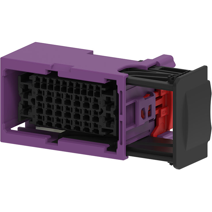 Molex-2159580169 Einzeladersteckverbinder, Gehäuse Conn Housing RCP 35 POS 2.5mm/3.5mm Crimp ST Cable Mount Purple MX-DaSH Carton