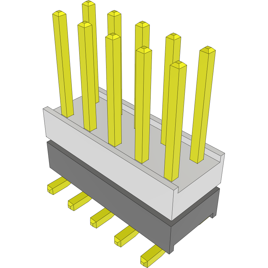 Samtec-HW-05-15-G-D-270-SM-A Steckverbinderleisten und Leiterplattenbuchsen Conn Board Stacker HDR 10 POS 2.54mm Solder ST Top Entry SMD Tube