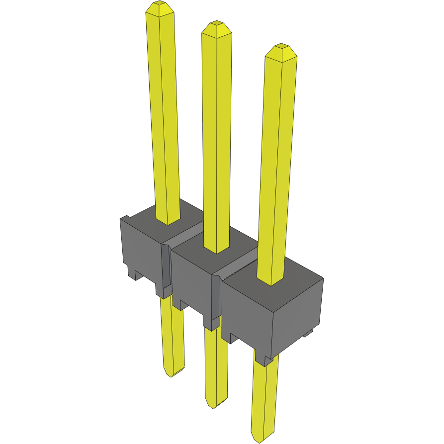 Samtec-TSW-103-25-S-S Embases de raccordement et réceptacles PCB Conn Unshrouded Header HDR 3 POS 2.54mm Solder ST Top Entry Thru-Hole Bulk