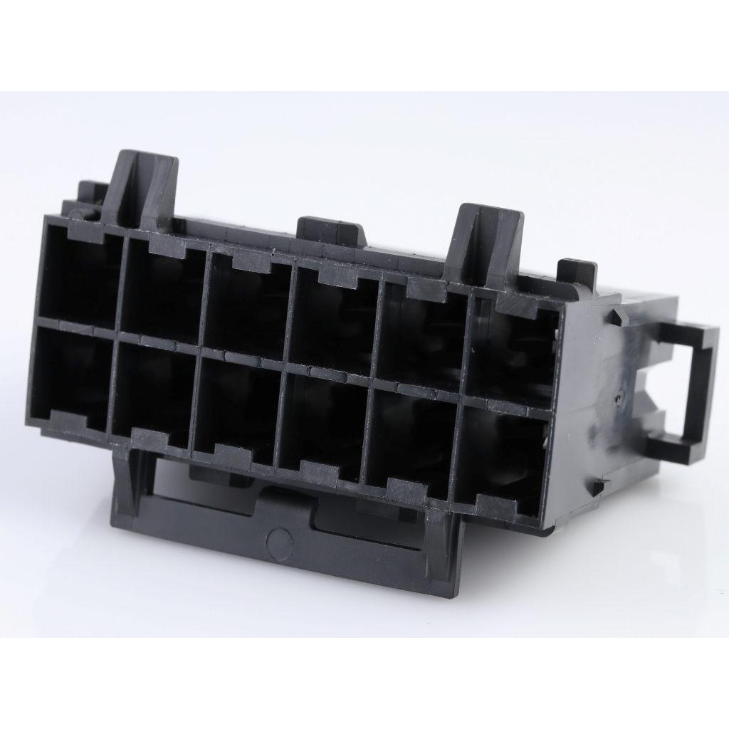 Molex-0439382104 Connector Discrete Wire Housing Conn Housing PL 12Power POS 10mm Crimp ST Cable Mount Black Mini-Fit Sr™ Bag