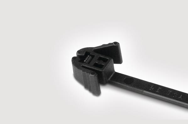 HellermannTyton-115-40200 Attache-câble Cable Ties, Clip Tie Polyamide 6/6 Black 50mm 135N Bag