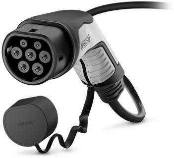 PHOENIX CONTACT-1623505 Cable Assembly AC Power AC charging cable with Vehicle Connector, open cable end, with protective cap, Type 2, IEC 62196-2, 32 A / 480 V (AC), Design line C-Line, Cable 4 m, black, straight, Mating face black