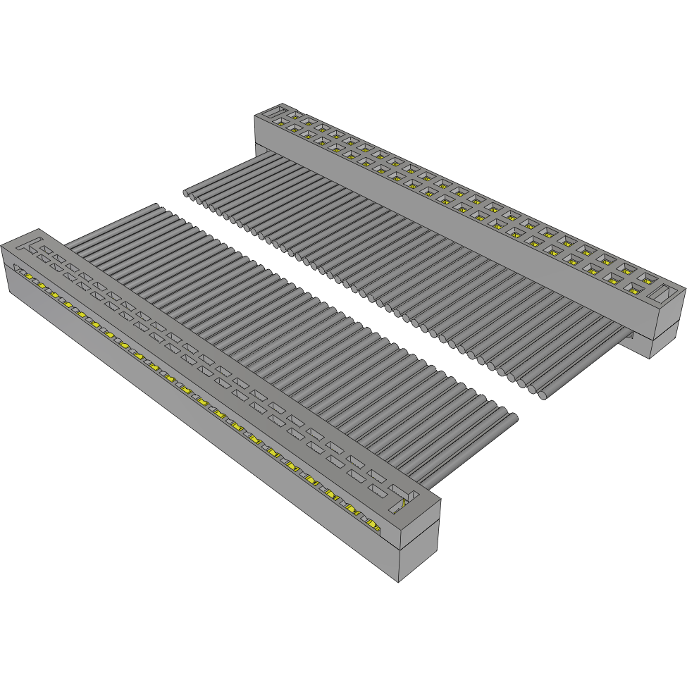 Samtec-TCSD-22-D-10.00-01-R Flachband Kabelbaugruppen Cable Assembly 0.254m 28AWG 1mm 44 to 44 POS IDC Connector to IDC Connector F-F TIGER EYE™ Bulk