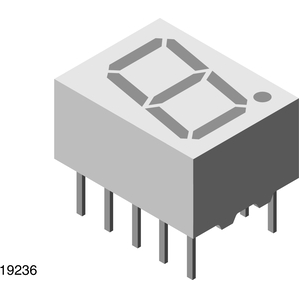 Vishay-TDSR1050-IK LED-Anzeigen, segmentiert Display Segmented Module 1DIGIT 8LED Red CA 10-Pin DIP Module