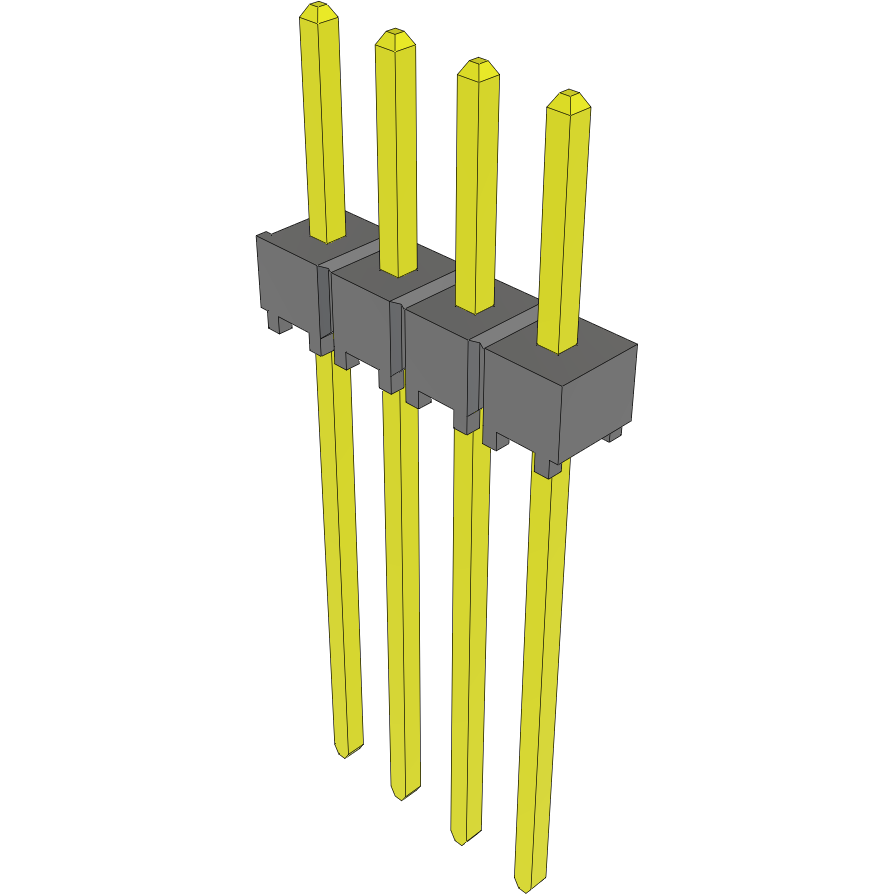 Samtec-TSW-104-11-L-S Steckverbinderleisten und Leiterplattenbuchsen Conn Unshrouded Header HDR 4 POS 2.54mm Solder ST Top Entry Thru-Hole Bulk